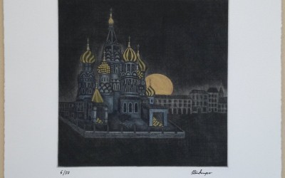 026-Mezzotinto -Moskau - Coloriert gelb
