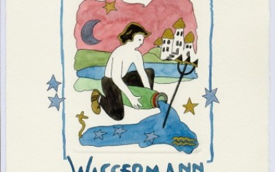 Sternzeichen - Aquarell -  Waasermann